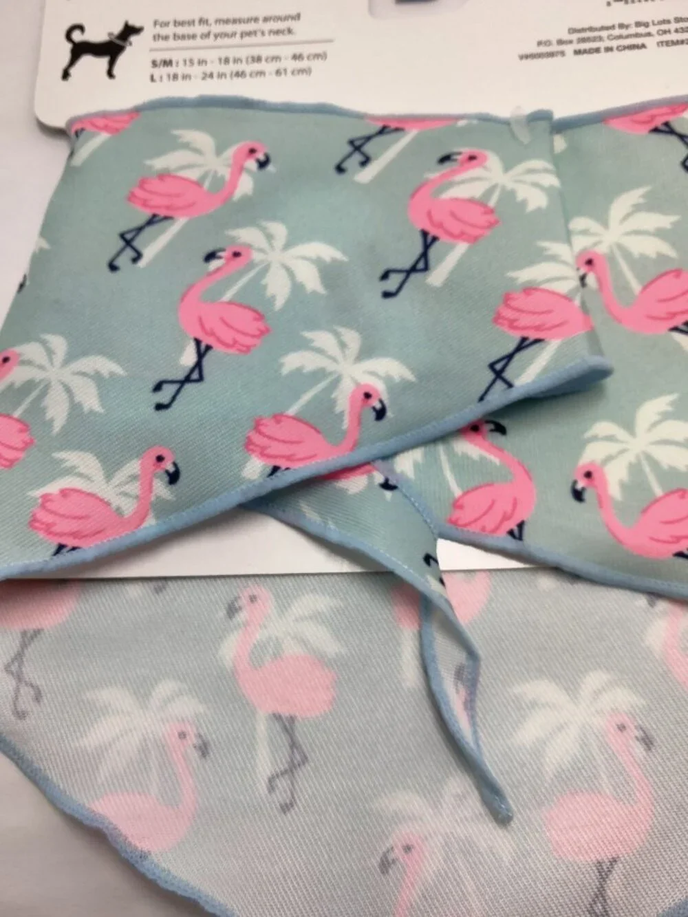 Dog Bandana Pink Flamingo Small Medium 15 to18 inches Triangle